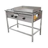 Plancha churrasquera Industrial a gas 50 x 70 cm de acero con 2 quemadores