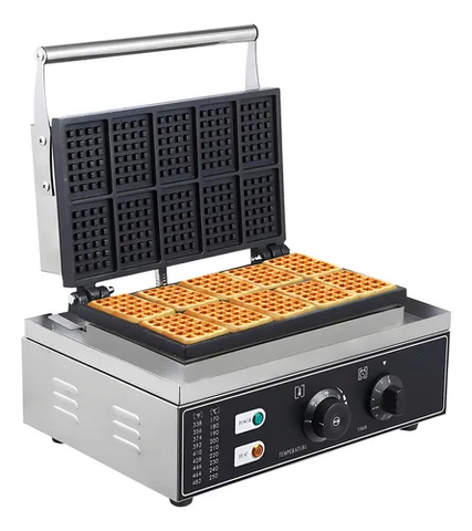 MAQUINA ELECTRICA PARA WAFFLE ECOBECK MODELO SZ-WM10, DISEÑO CUADRADO, DIVISION 10 UNIDADES.